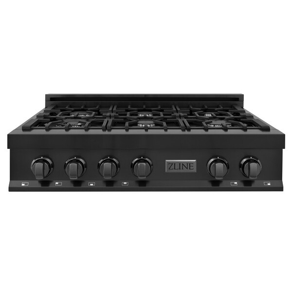 ZLINE Porcelain Gas Stovetop in Black Stainless with Gas Burners