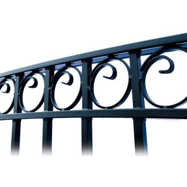 ALEKO Paris Style 14 ft. x 6 ft. Black Steel Single Slide Driveway Fence Gate DG14PARSSL-HD