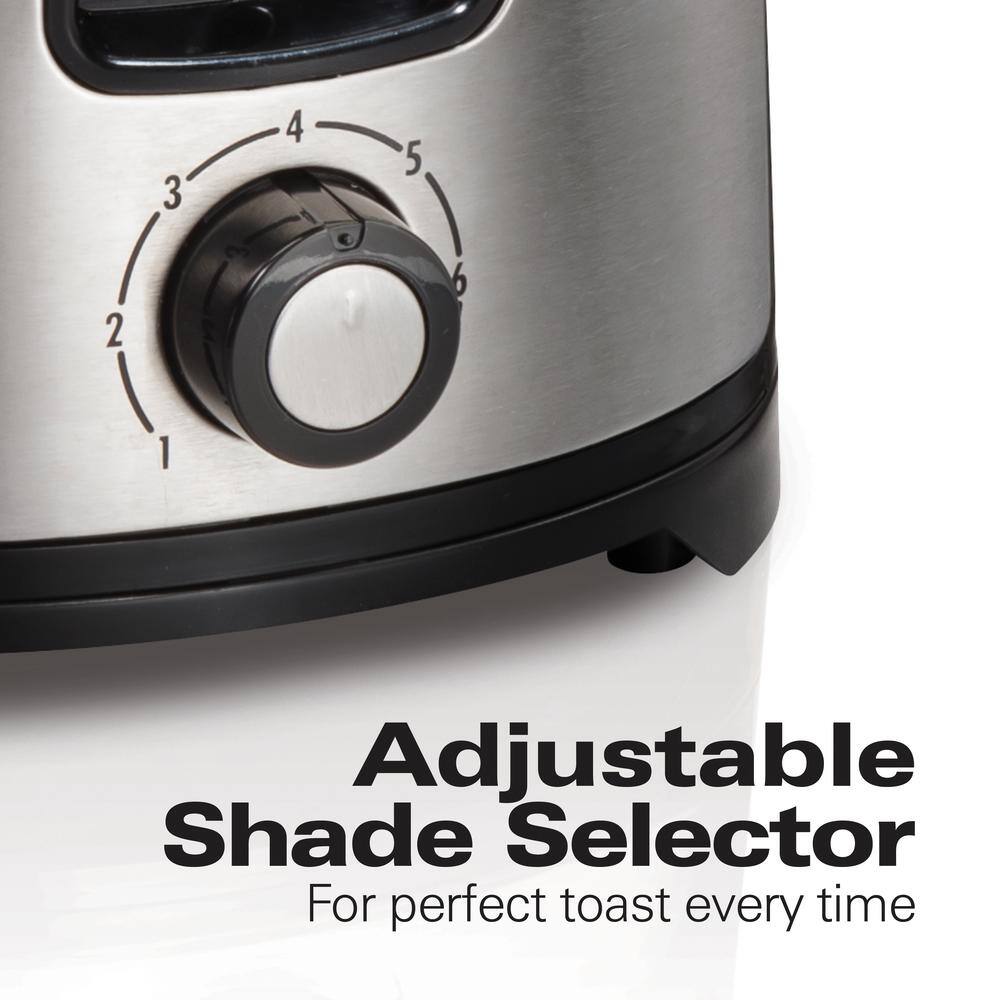 Hamilton Beach 750-Watt 2-Slice Black and Stainless Steel Wide Slot Toaster 22633V