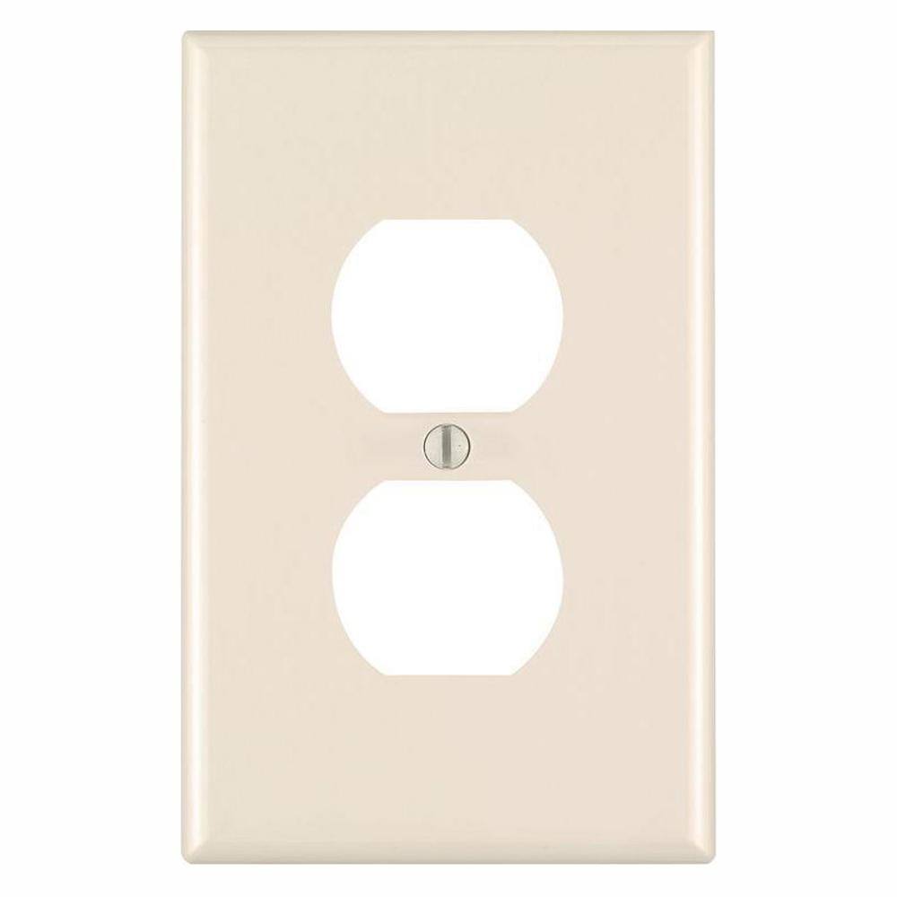 Leviton 1-Gang Midway Duplex Outlet Nylon Wall Plate Light Almond (10-Pack) M56-00PJ8-0TM