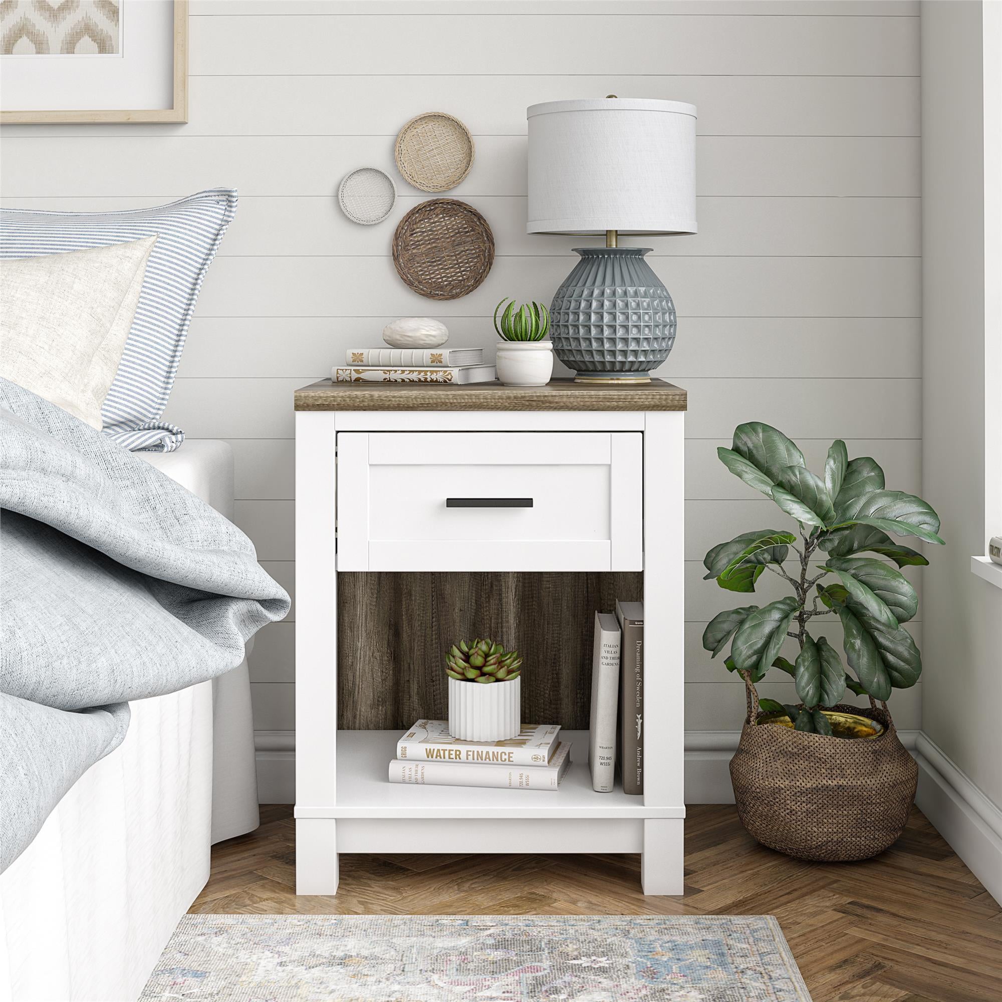 Ameriwood Home Bay Hills Nightstand, White