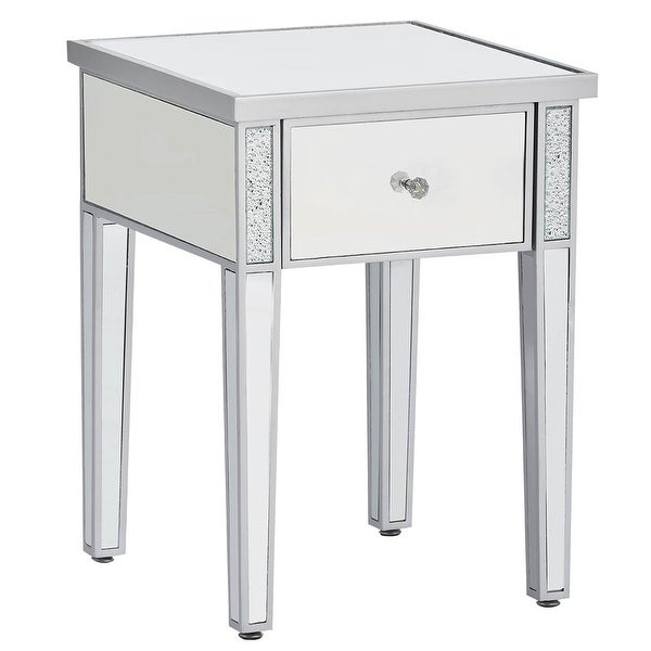 Modern Mirrored End Table Corner Table with Adjustable Height Legs