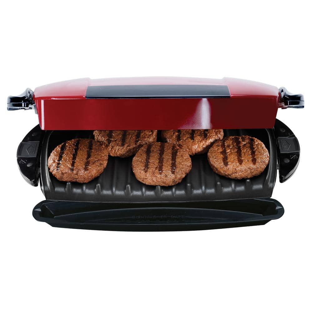 George Foreman 5 Serving Red Removable Plate and Panini Press Grill 986118528M