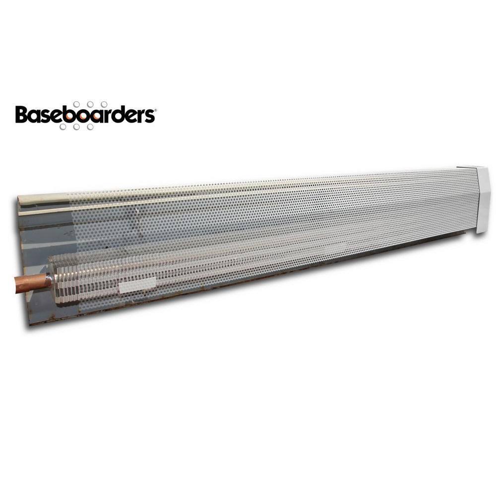 Baseboarders Premium Series 6 ft. Galvanized Steel Easy Slip-On Baseboard Heater Cover in White BB001-72