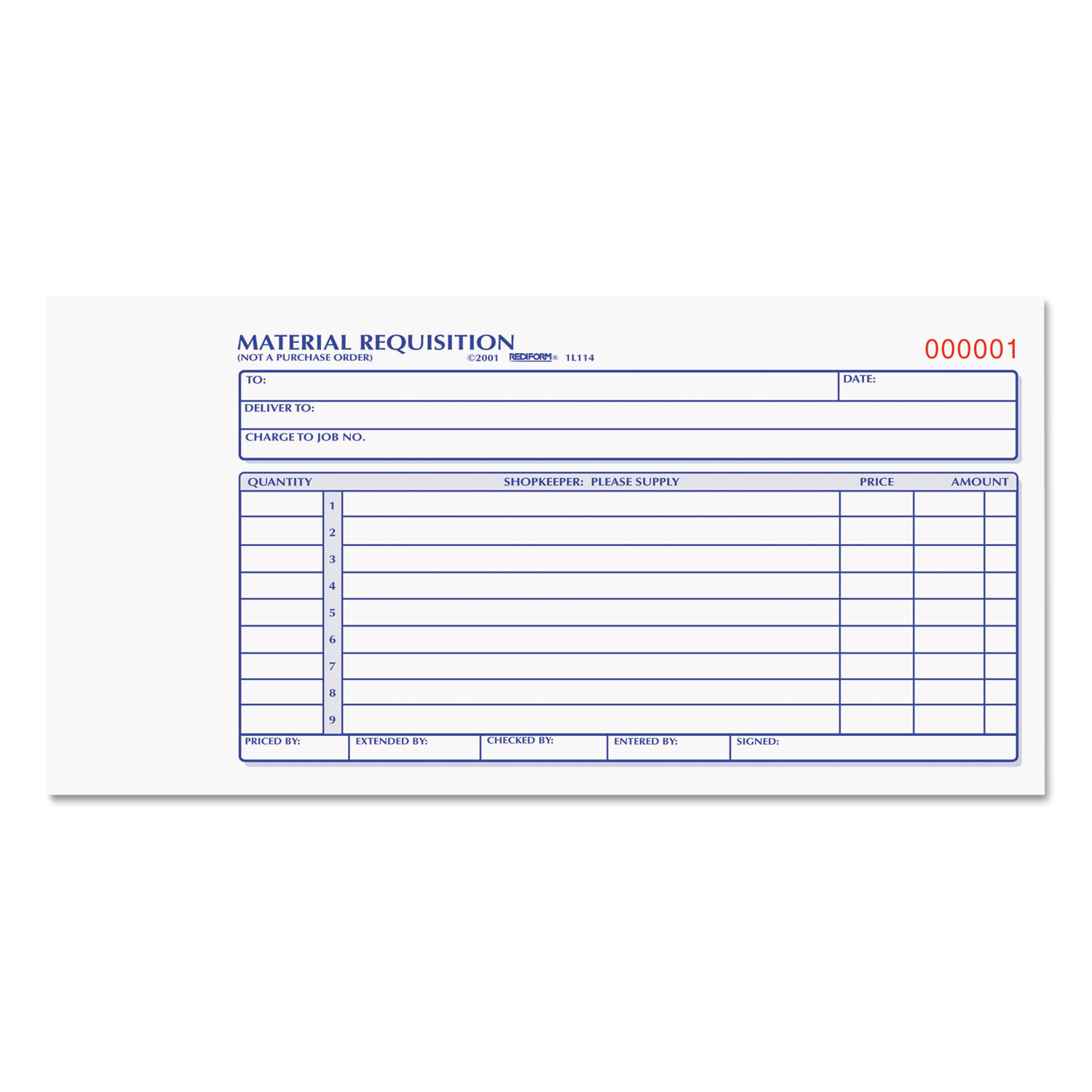 Material Requisition Book by Rediformandreg; RED1L114