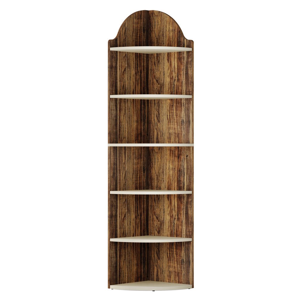 70.8 Wood Corner Shelf, FreeStanding 6-Tier Display Shelf Bookcase