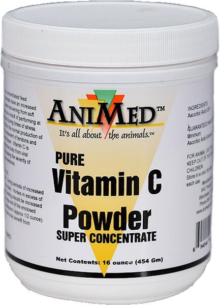 AniMed Vitamin C Powder Horse Supplement， 1-lb tub