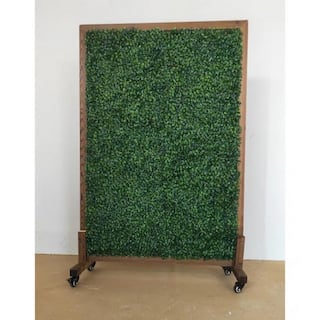 Ejoy 39 in. x 51 in. Mobile Privacy Garden Fence Divider with Artificial Grass on Both Sides and Wood Stand MobilHedgeDivider_39x51_1pc