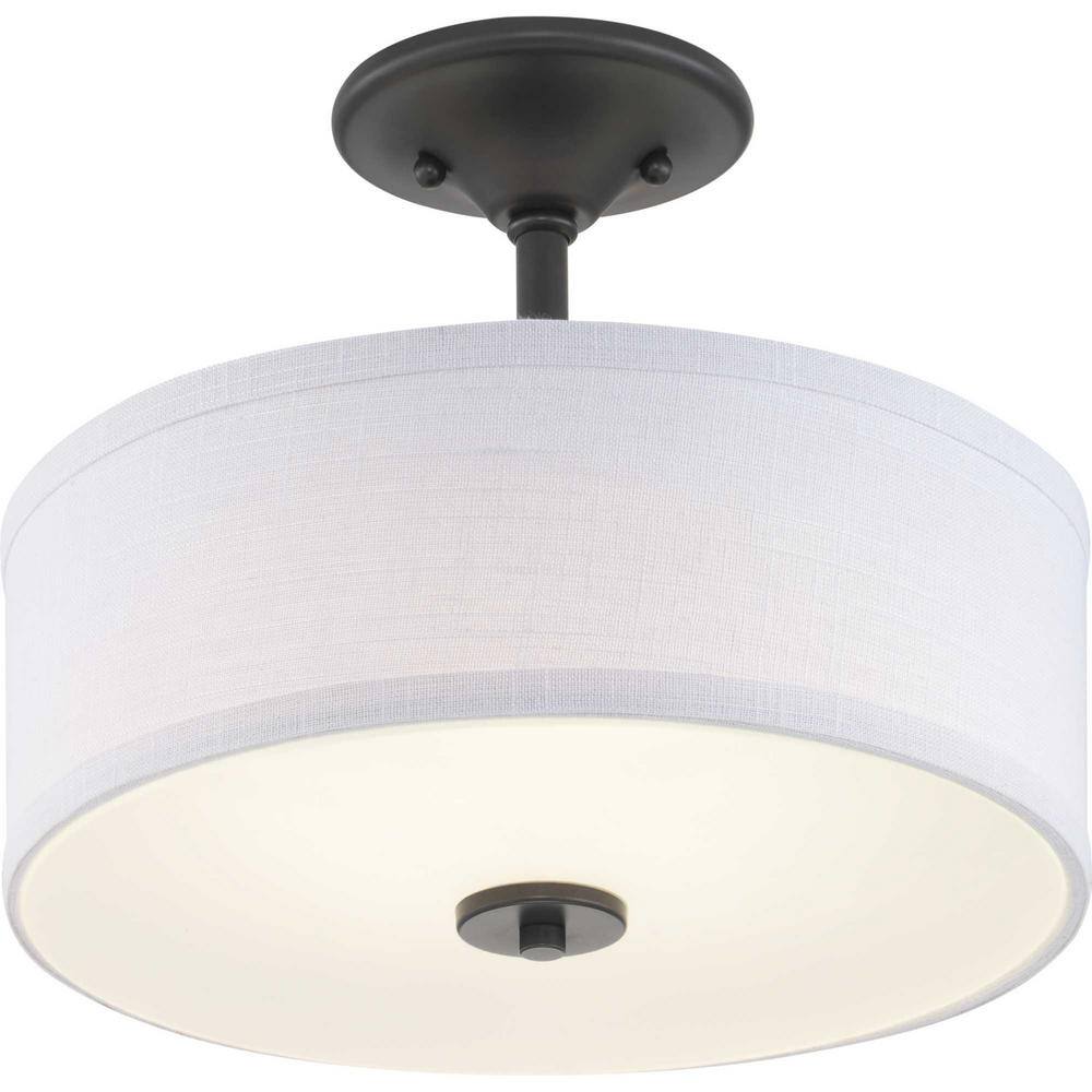 Progress Lighting Inspire Collection Graphite Integrated LED Semi-Flush Mount P350134-143-30