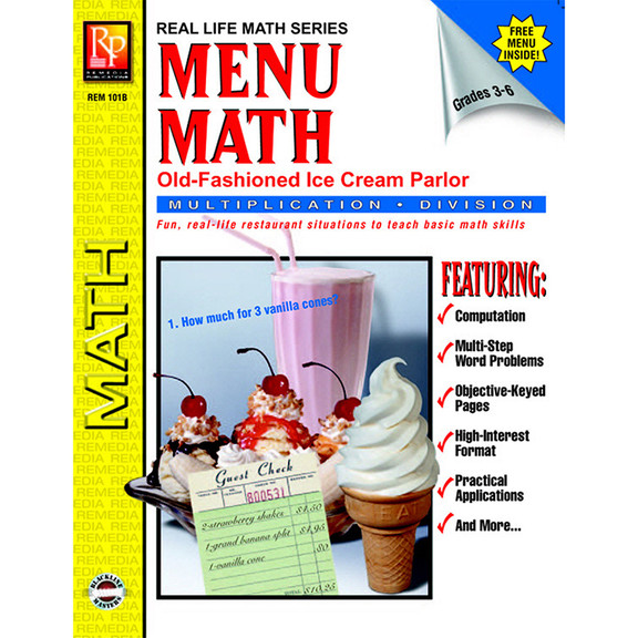 Remedia Publications REM101B Menu Math Ice Cream P...