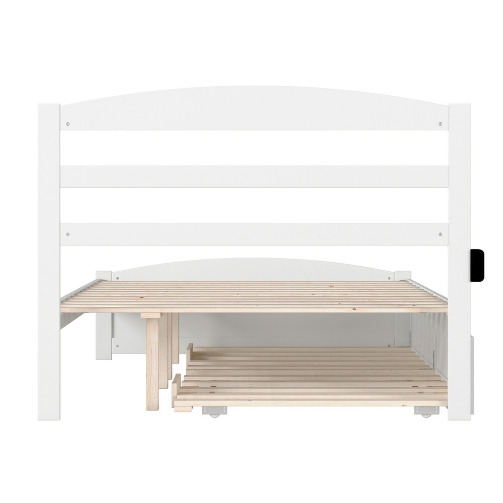 Warren Platform Bed with Footboard and Twin Trundle