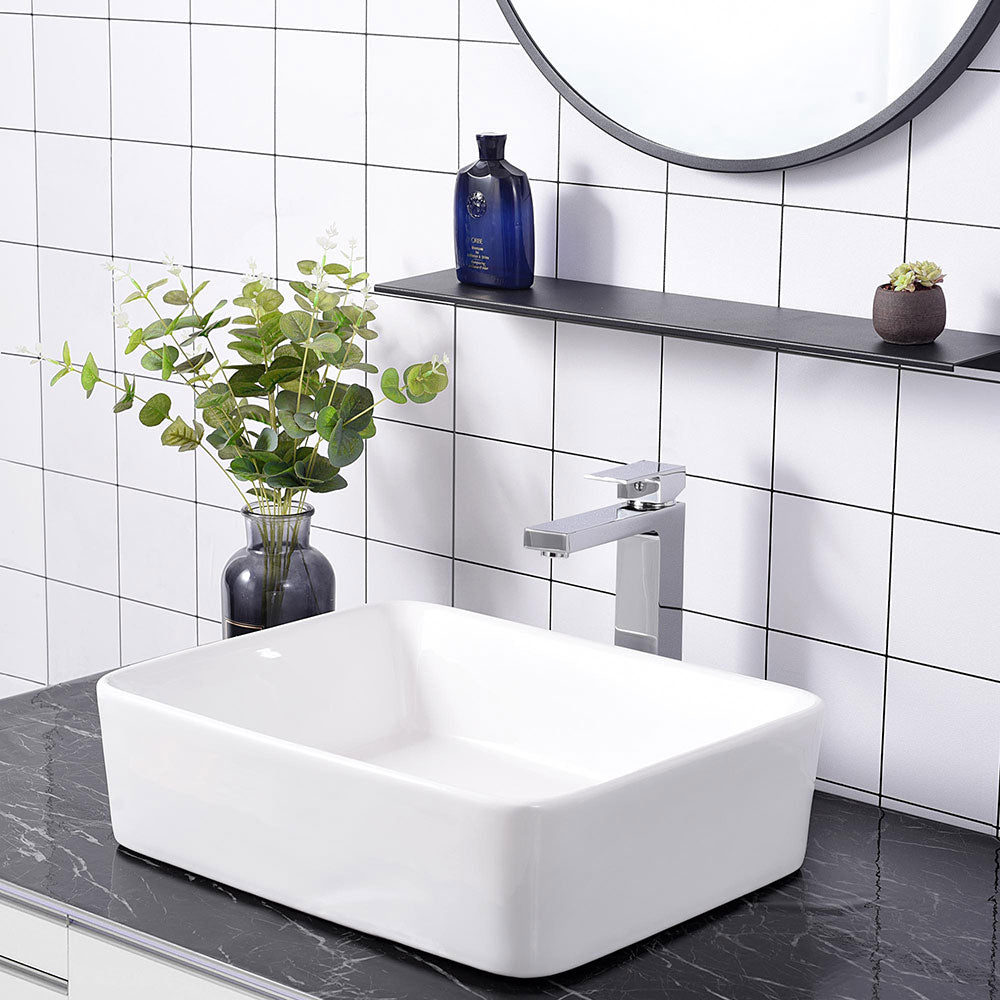 Aquaterior Bathroom Vessel Faucet Square Cold & Hot 10.4