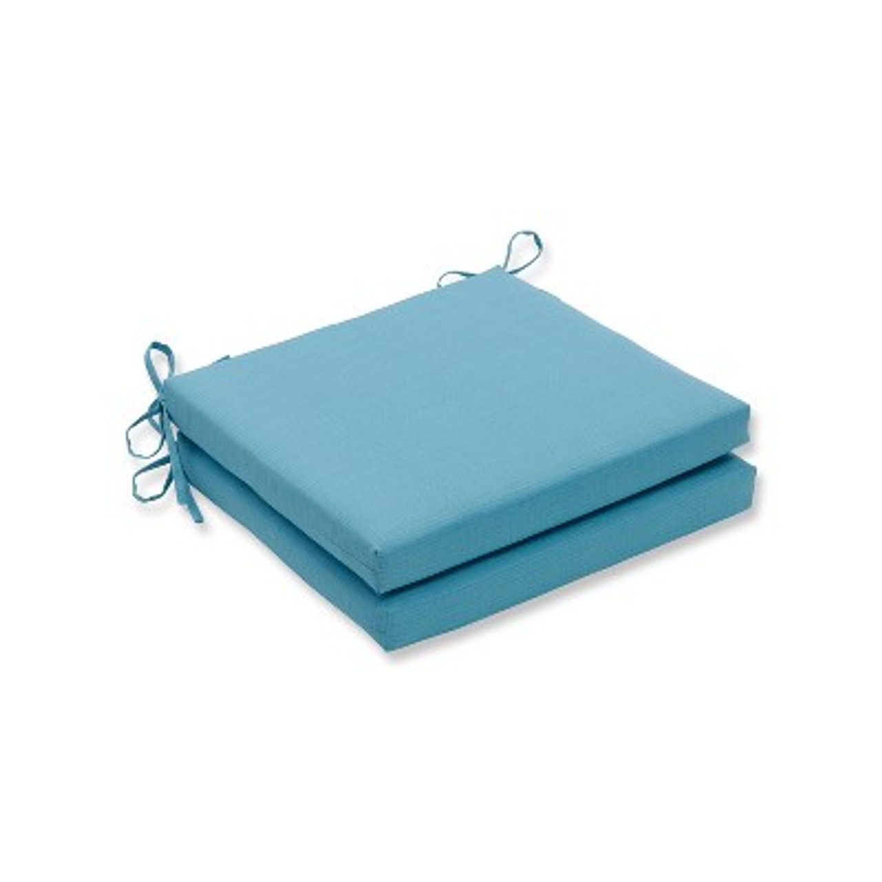 20x20x3 Forsyth Outdoor 2-Piece Square Seat Cushion Set Turquoise - Pillow Perfect