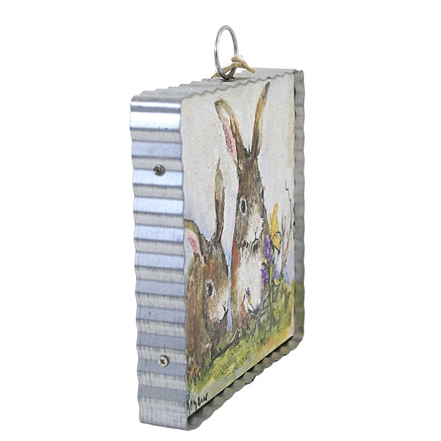 Round Top Collection Bunny Butterfly Love One Mini Frame 7 0 Inches Rabbit Easter Spring E22063 Wood Brown