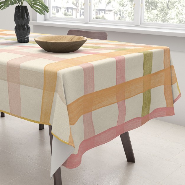 Gigi Rosado Pastel Plaid Tablecloth Deny Designs