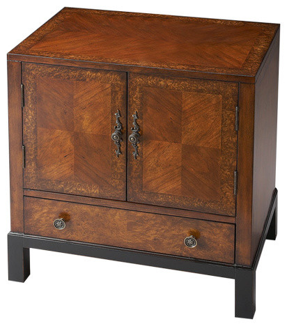 Butler Courtland Cherry  ampBurl Accent Cabinet   Transitional   Accent Chests And Cabinets   by HedgeApple  Houzz