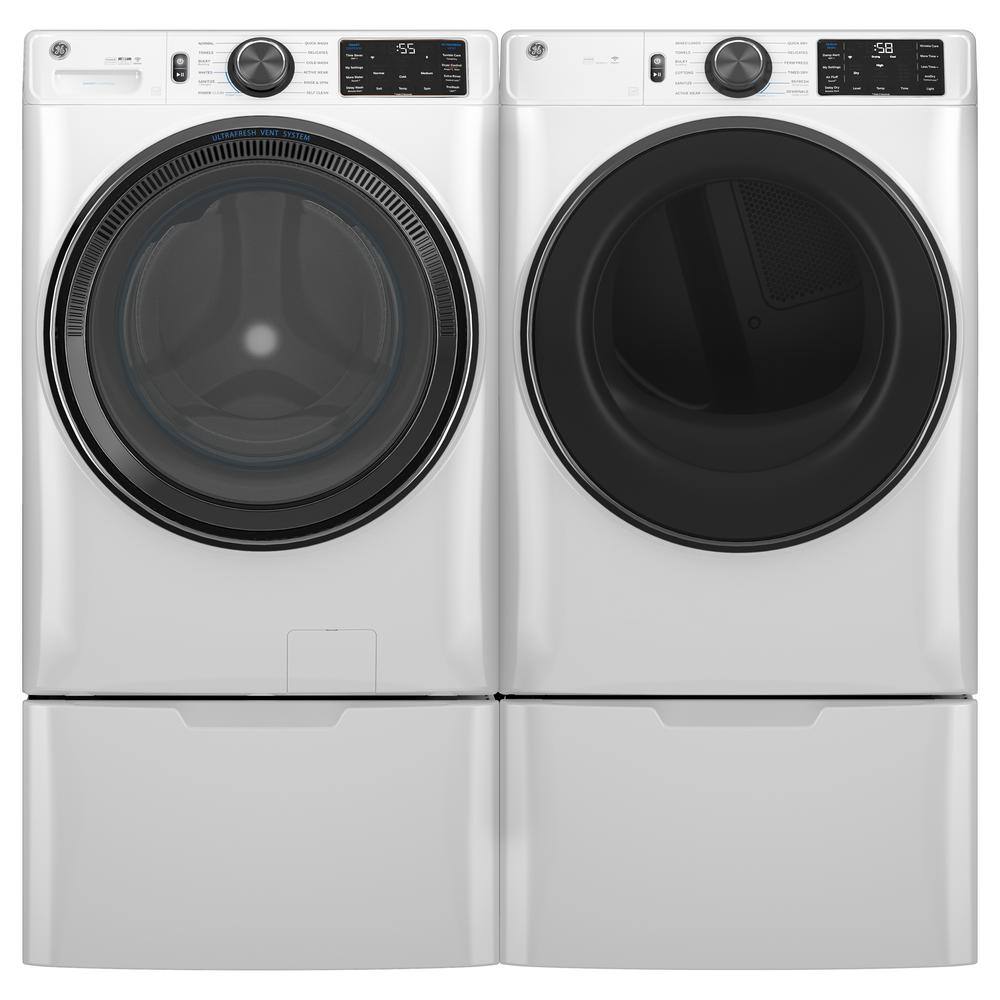 GE 7.8 cu.ft. vented Smart Front Load Gas Dryer in White with Steam and Sanitize GFD65GSSVWW