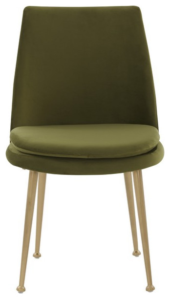 Safavieh Couture Rynaldo Upholstered Dining Chair Olive Green / Gold   Dining Chairs   by Safavieh  Houzz