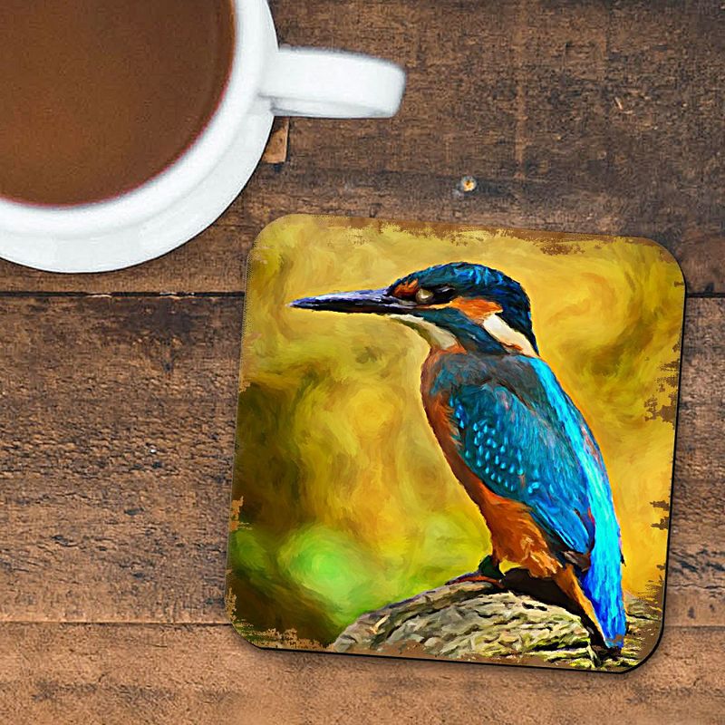 Bird Wooden Cork Coasters Gift Set of 4 by Nature Wonders