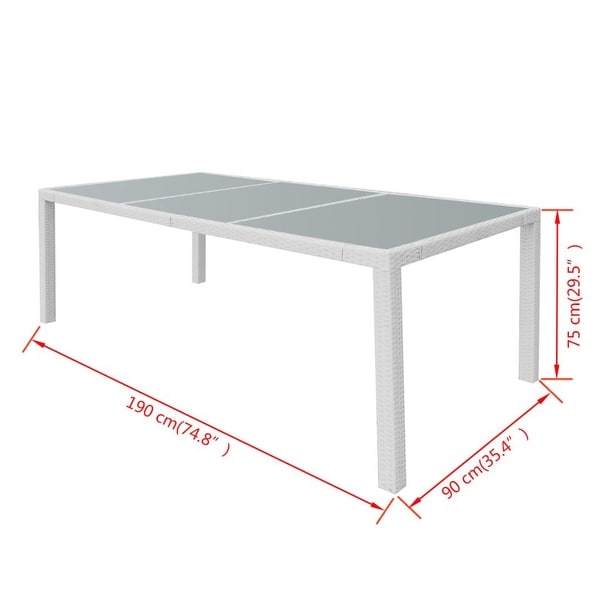 vidaXL Patio Dining Set Patio Table and Rattan Chair Outdoor Furniture Set