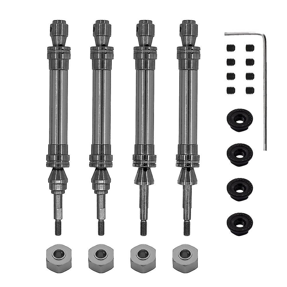4pcs Metal Front And Rear Drive Shaft Cvd For 1/10 Slash Stampede Hoss Vxl Rc Car Parts，grey