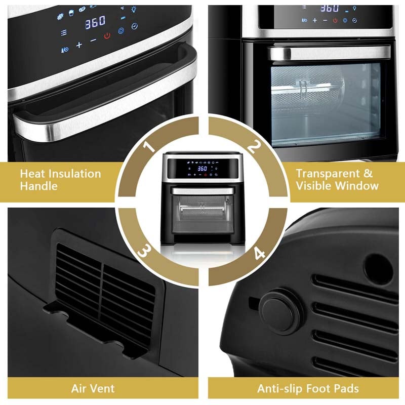 13.7 QT Air Fryer Toaster Oven, 8-in-1 Convection Countertop Oven 1700W with Touch Screen & 8 Presets