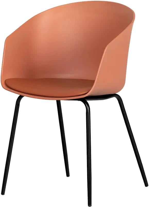 Flam Burnt Orange Chair with Black Metal Legs - South Shore