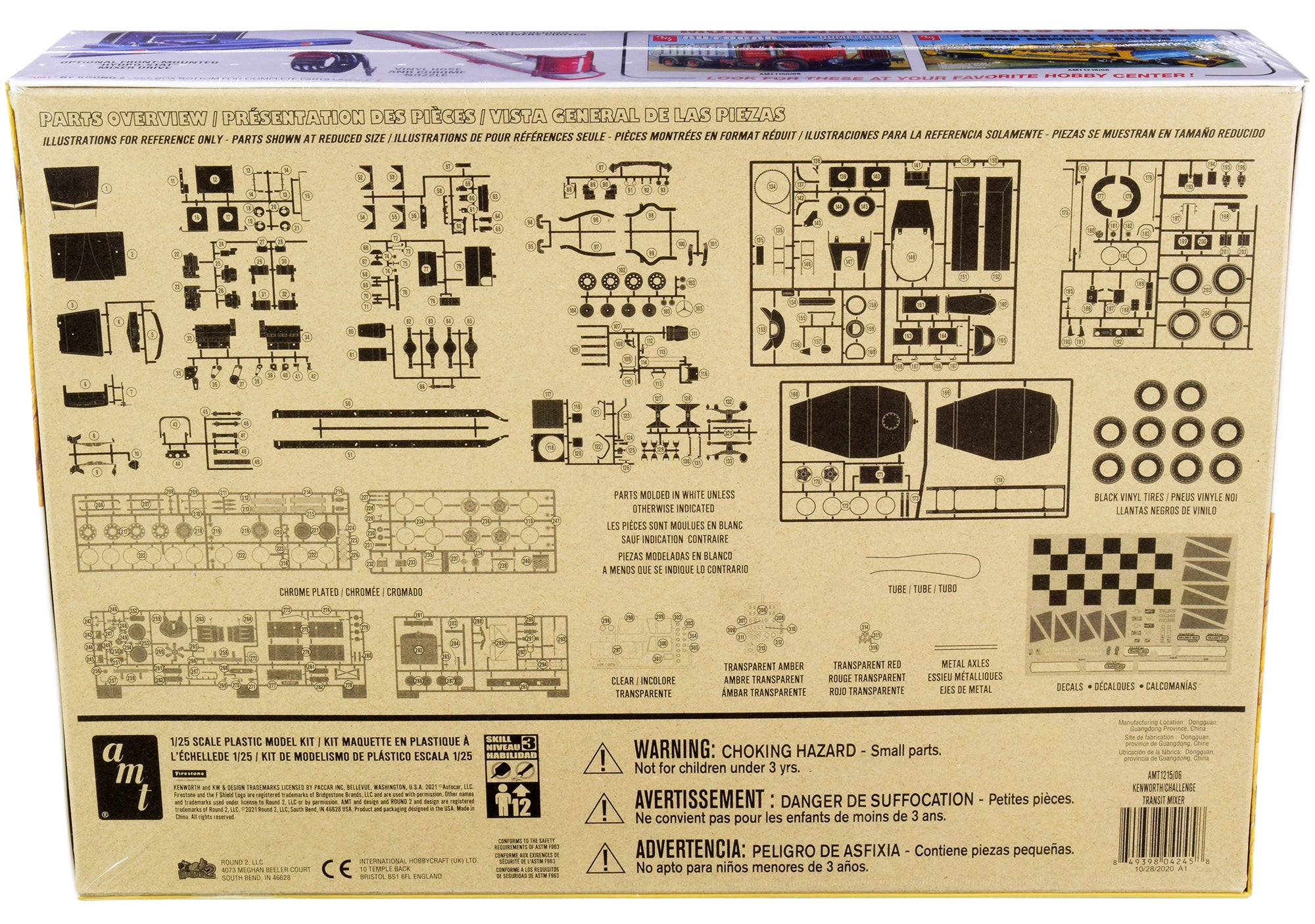 Skill 3 Model Kit Kenworth / Challenge Transit Cement Mixer Truck 1/25 Scale Model by AMT