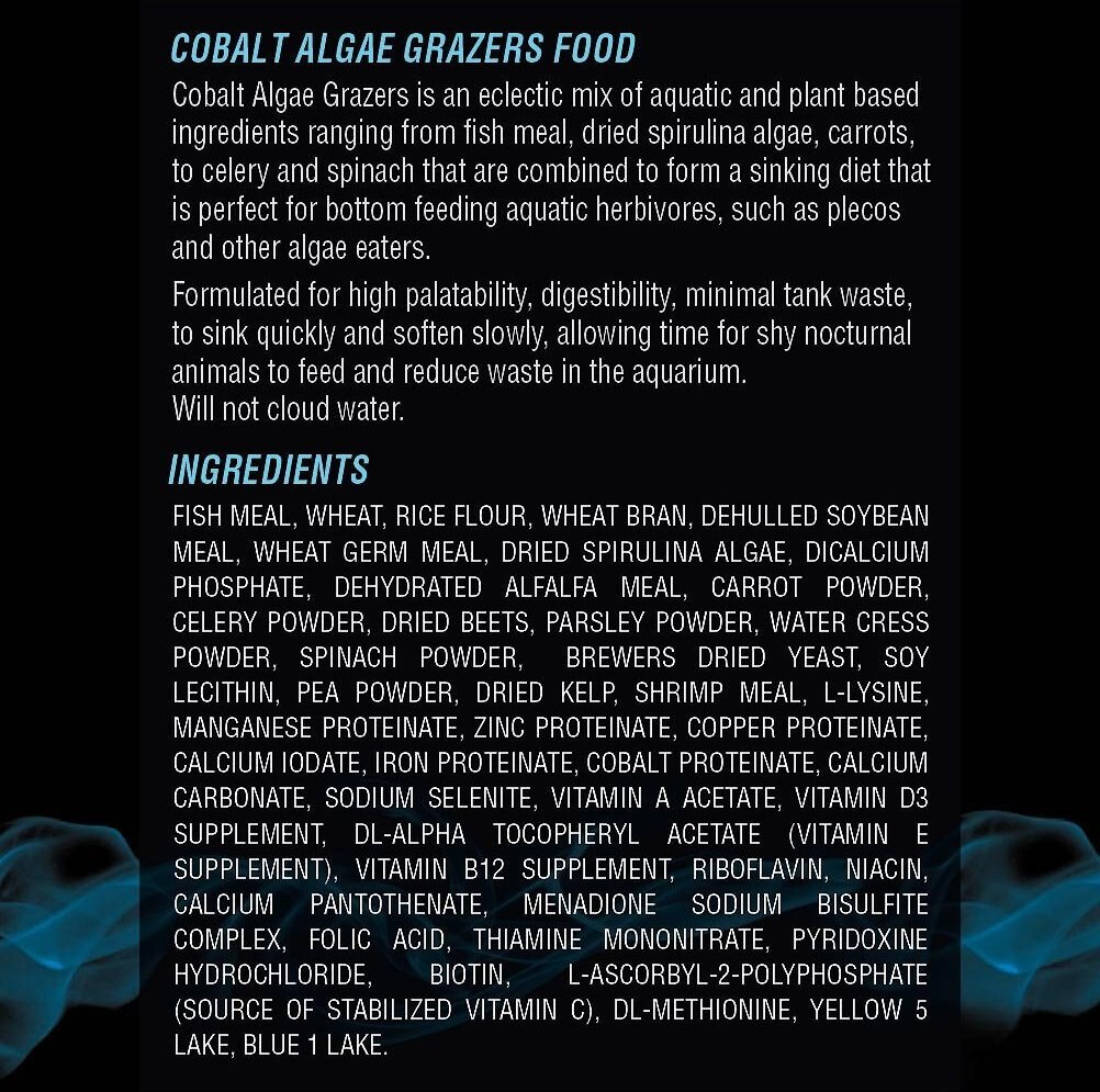 Cobalt Aquatics Algae Grazers Fish Food