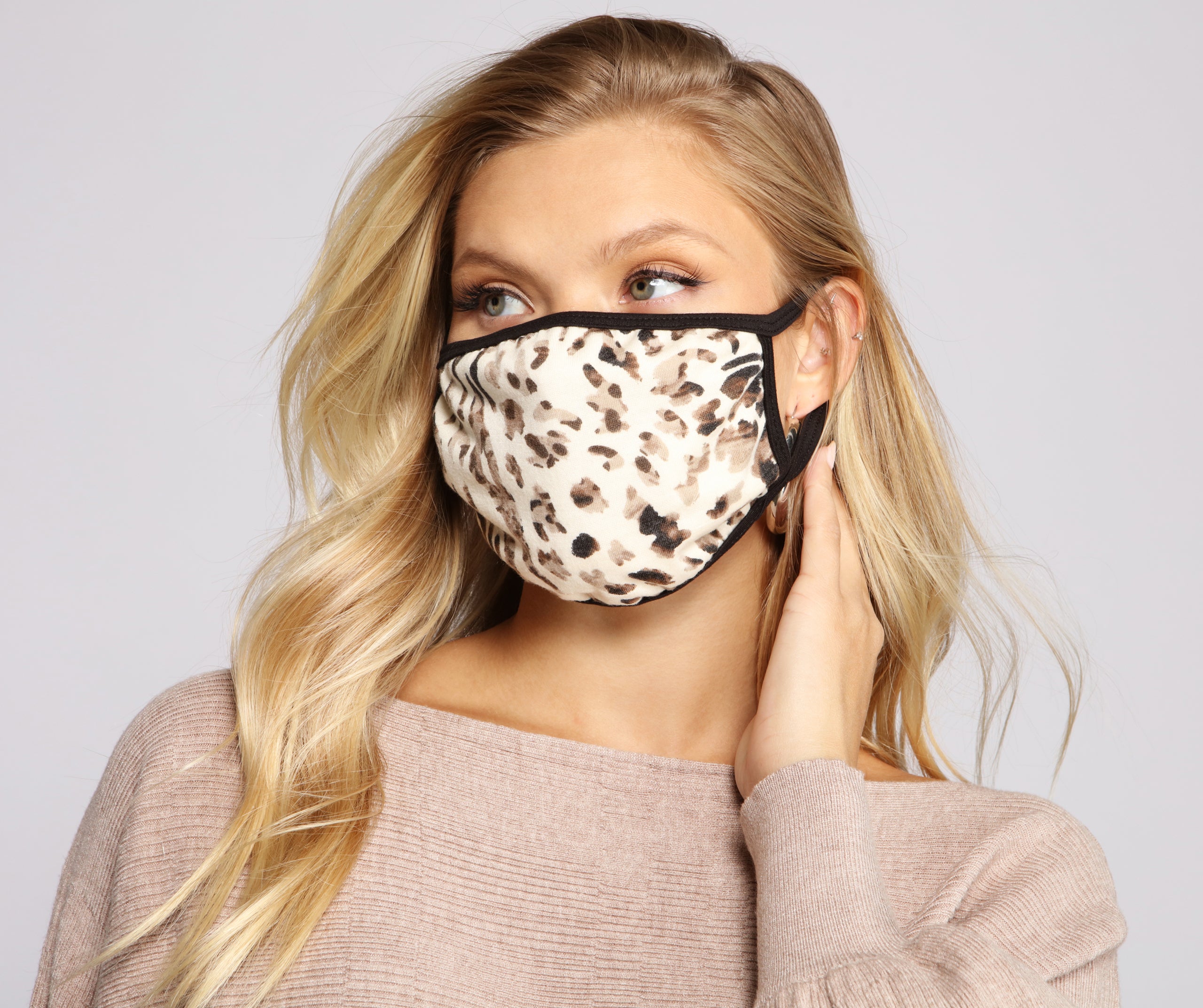 Leopard Print Face Mask With Earloops