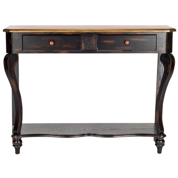 SAFAVIEH Katie Dark Brown Wood Console Table.