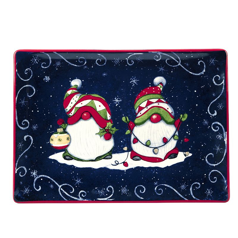 Certified International Holiday Magic Gnomes Serving Platter