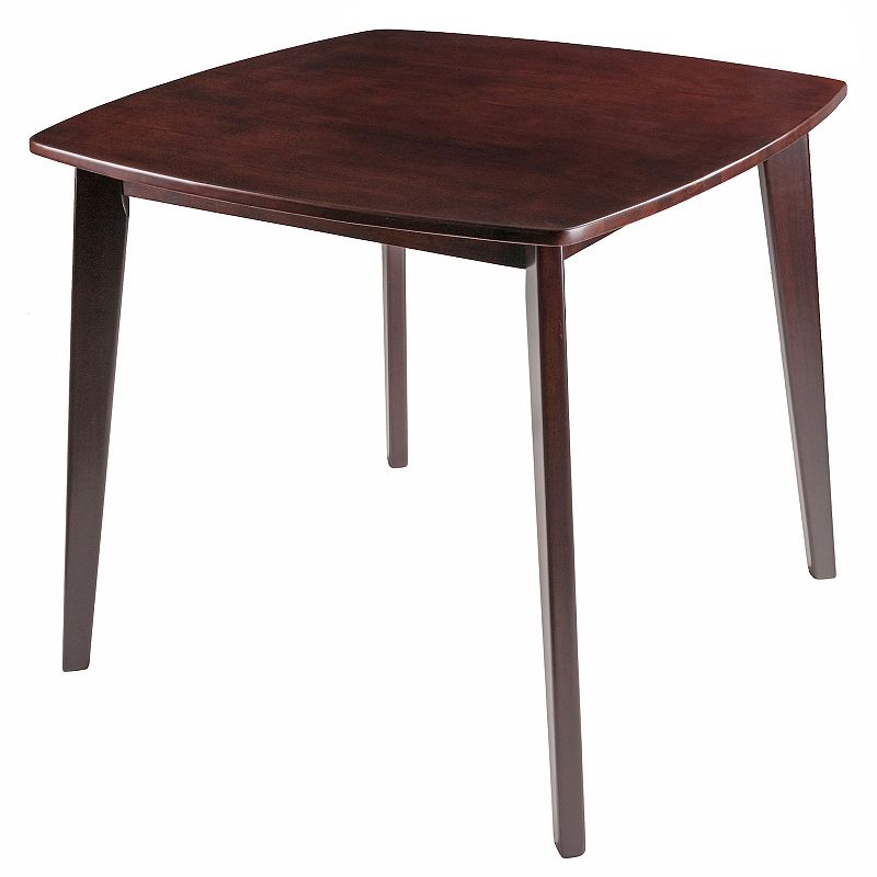 34 Walnut Wood Square Dining Table with Tapered Legs