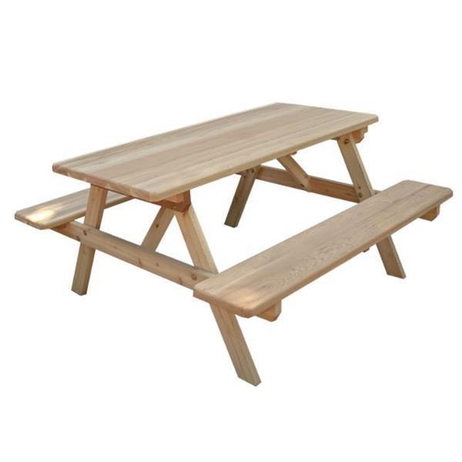 Creekvine Designs WF6448-2CVD 4 ft. Cedar Park Style Picnic Table with Attached Benches