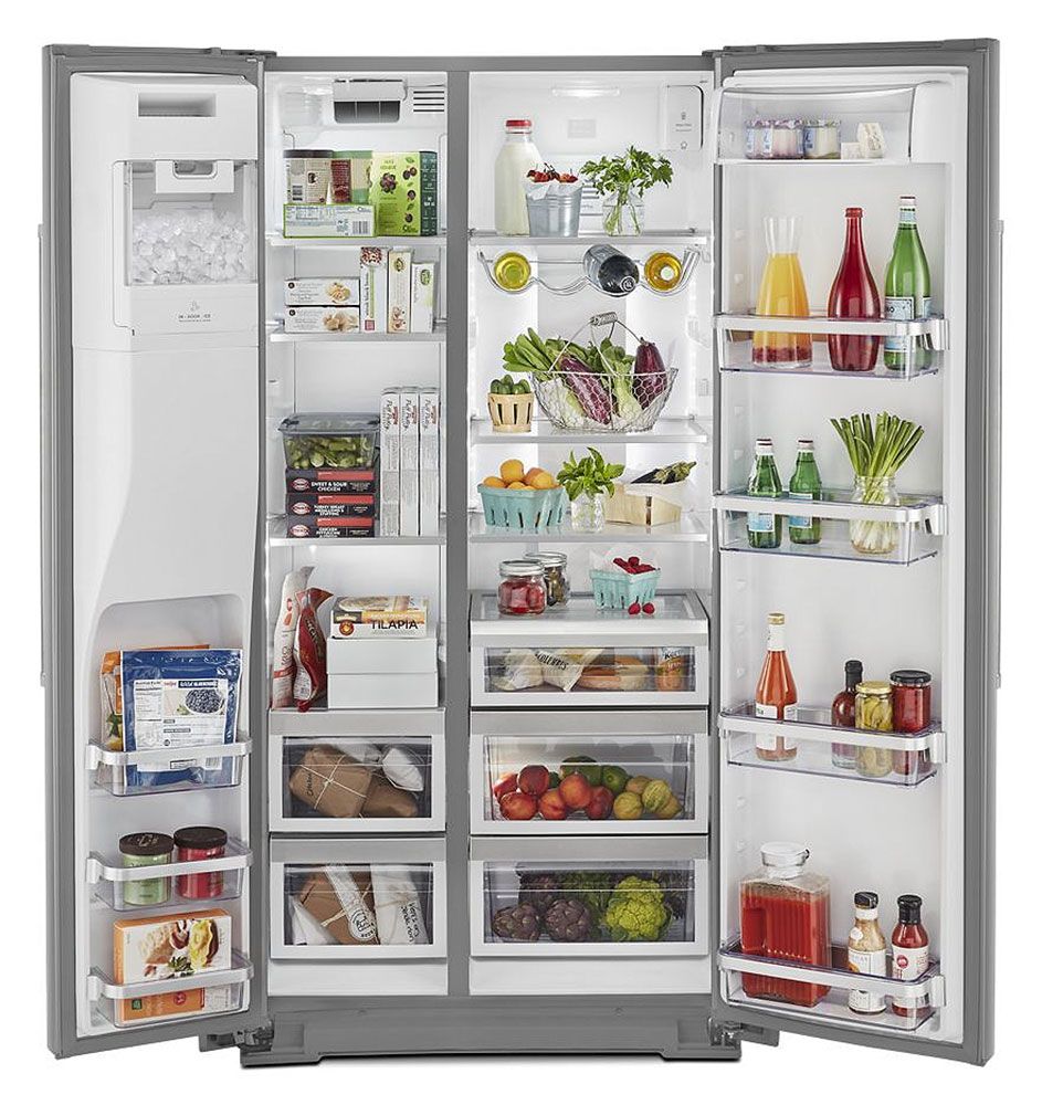 KitchenAid ADA 22.6 Cu. Ft. PrintShield Stainless Steel Counter-Depth Side-By-Side Refrigerator With Exterior Ice And Water Dispenser