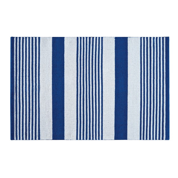 X 5 x27 0 quot Blue amp White July 4th Woven Rug