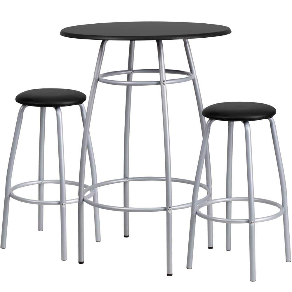 Carnegy Avenue 28 in. Bar Height Black Bar Stool CGA-JB-17997-BL-HD