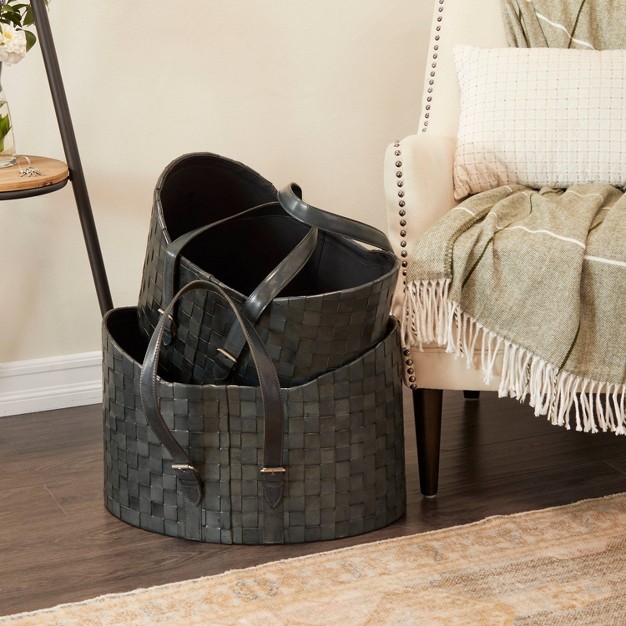 Set Of 2 Storage Baskets Black Olivia amp May