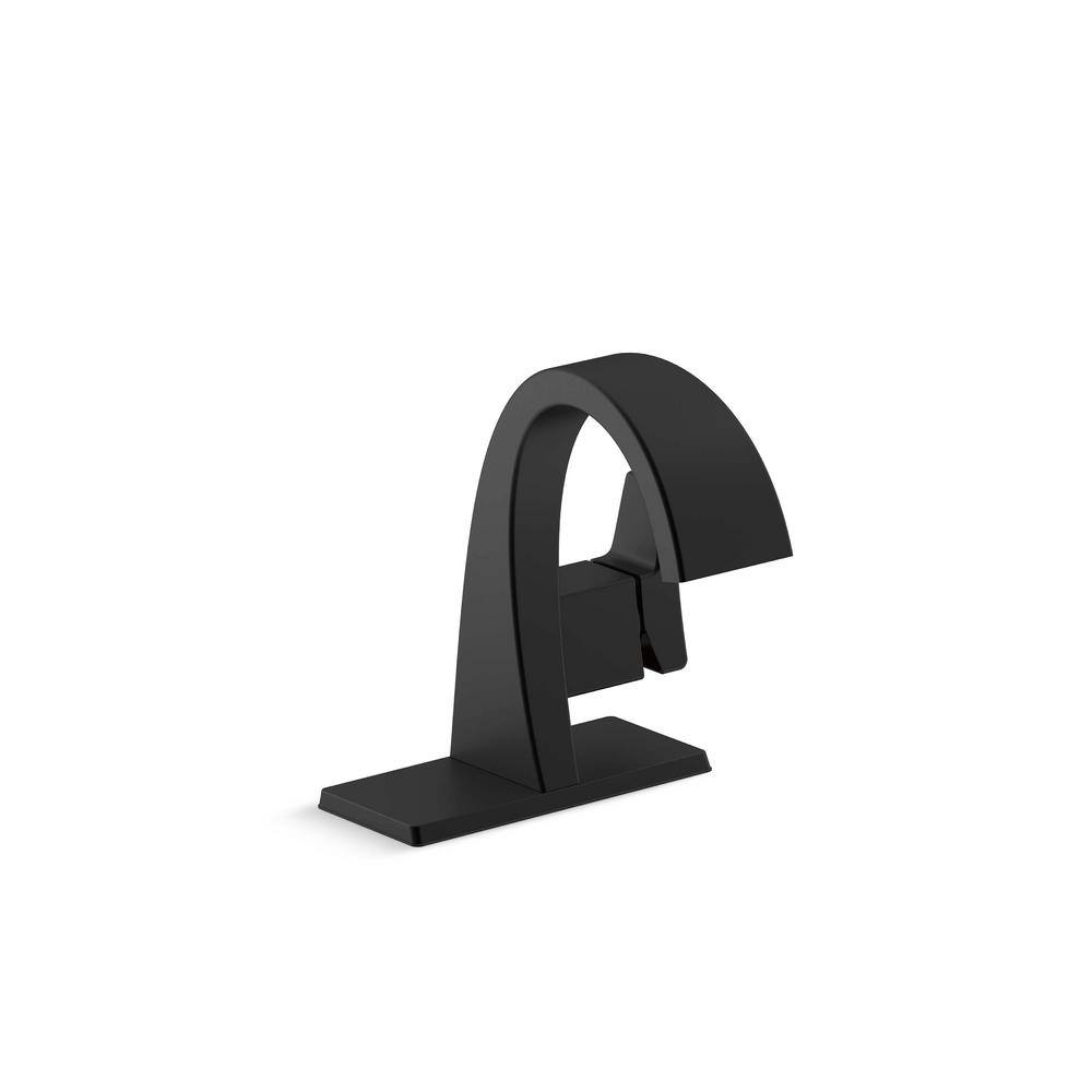 KOHLER Katun Single Hole or 4 in. Centerset Single-Handle Bathroom Faucet in Matte Black K-R78037-4D-BL