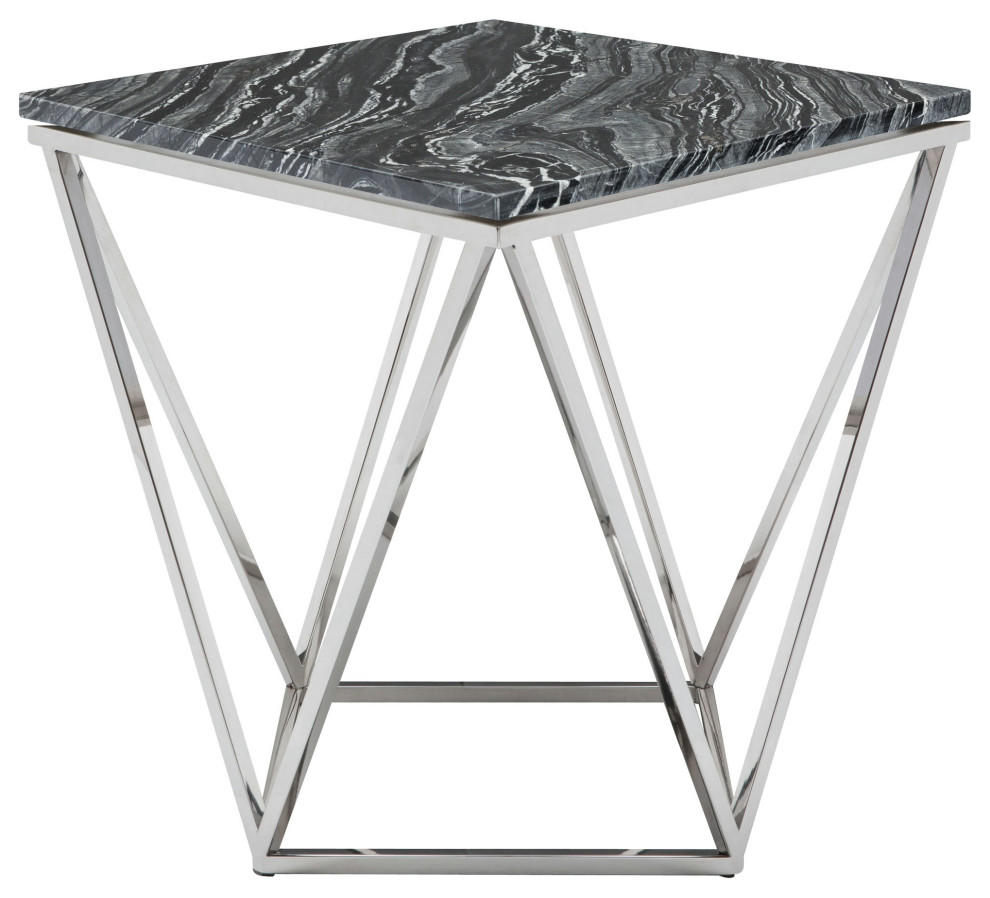 Jasmine Black Wood Vein Stone Side Table  HGNA300   Contemporary   Side Tables And End Tables   by Kolibri Decor  Houzz