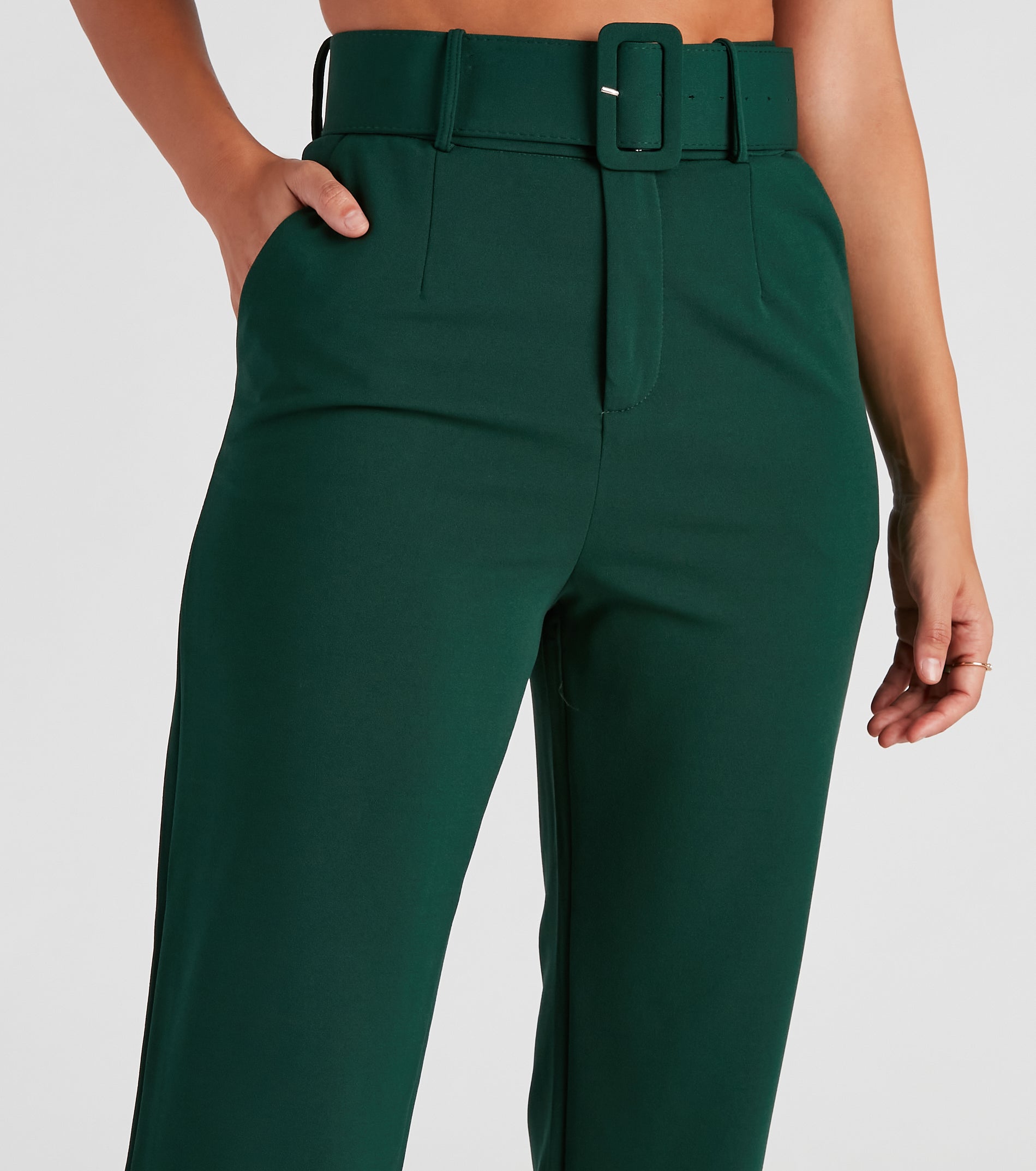 Sixties Style Belted Crepe Pants