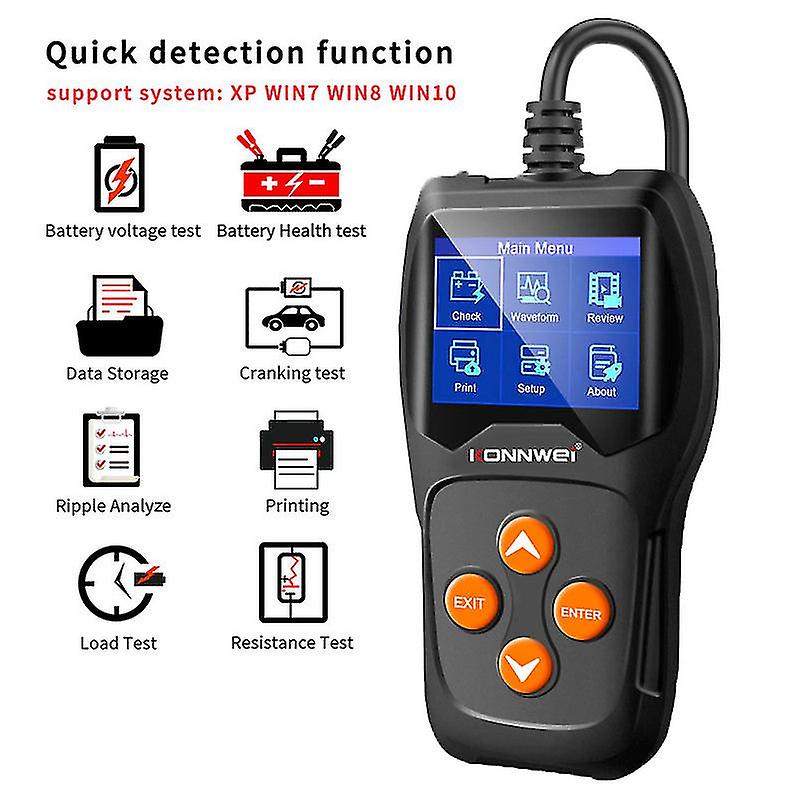 Car Battery Tester 12v 100 To 2000cca 12 Volts Battery Tools For The Car Quick Cranking Charging Diagnostic.