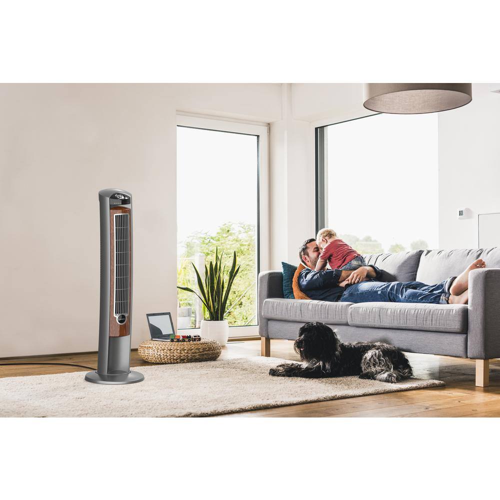 Lasko Wind Curve 42 in. 3-Speed Oscillating Tower Fan with Fresh Air Ionizer and Remote Control 2554