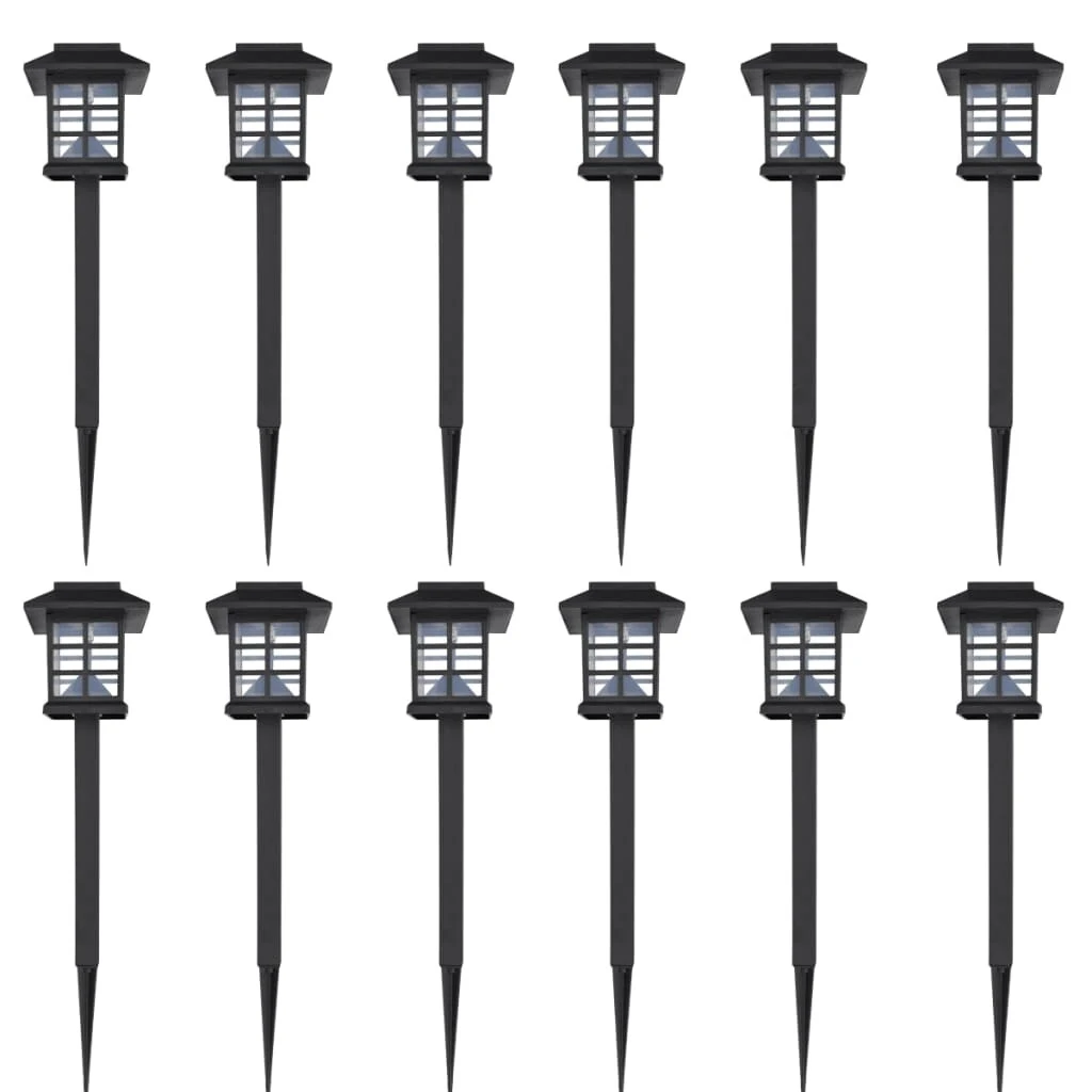 vidaXL Outdoor Solar Lamp LED Light Set 12 pcs with Spike 3.4