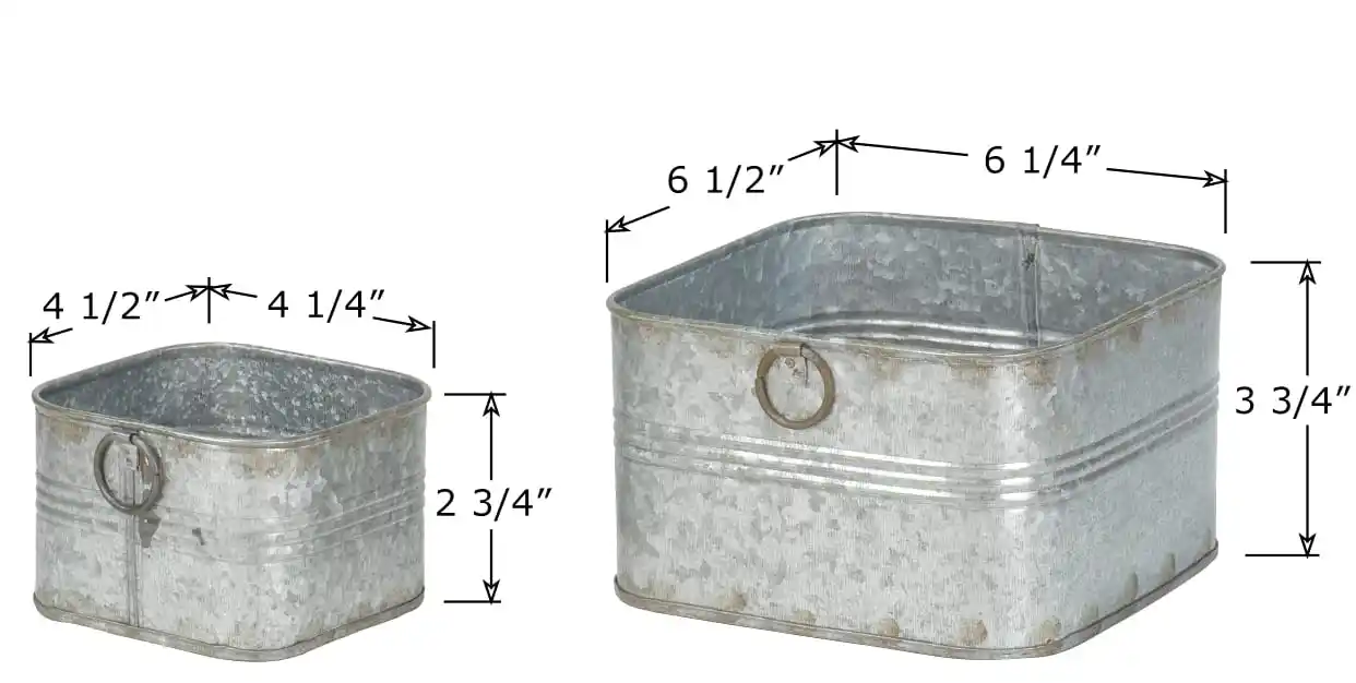 Innovative Design Square Metal Galvanized flower pot with customize colour for Garden Decoration at Cheap Price