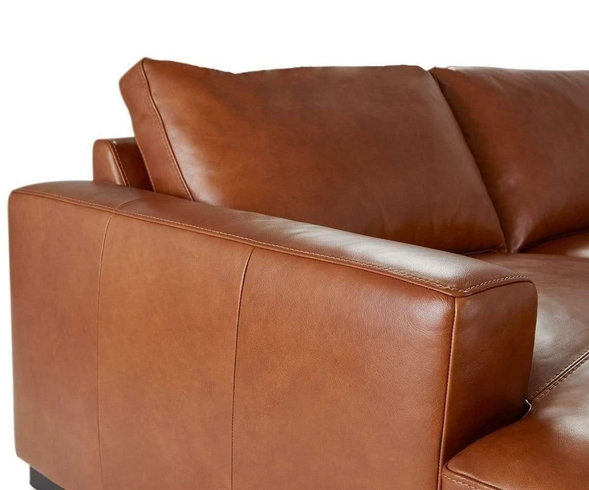 Braxten Leather Right Chaise Sectional