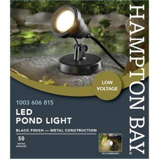 Hampton Bay 1-Light Integrated LED Black Low Voltage Pond Light 5R1623-BK