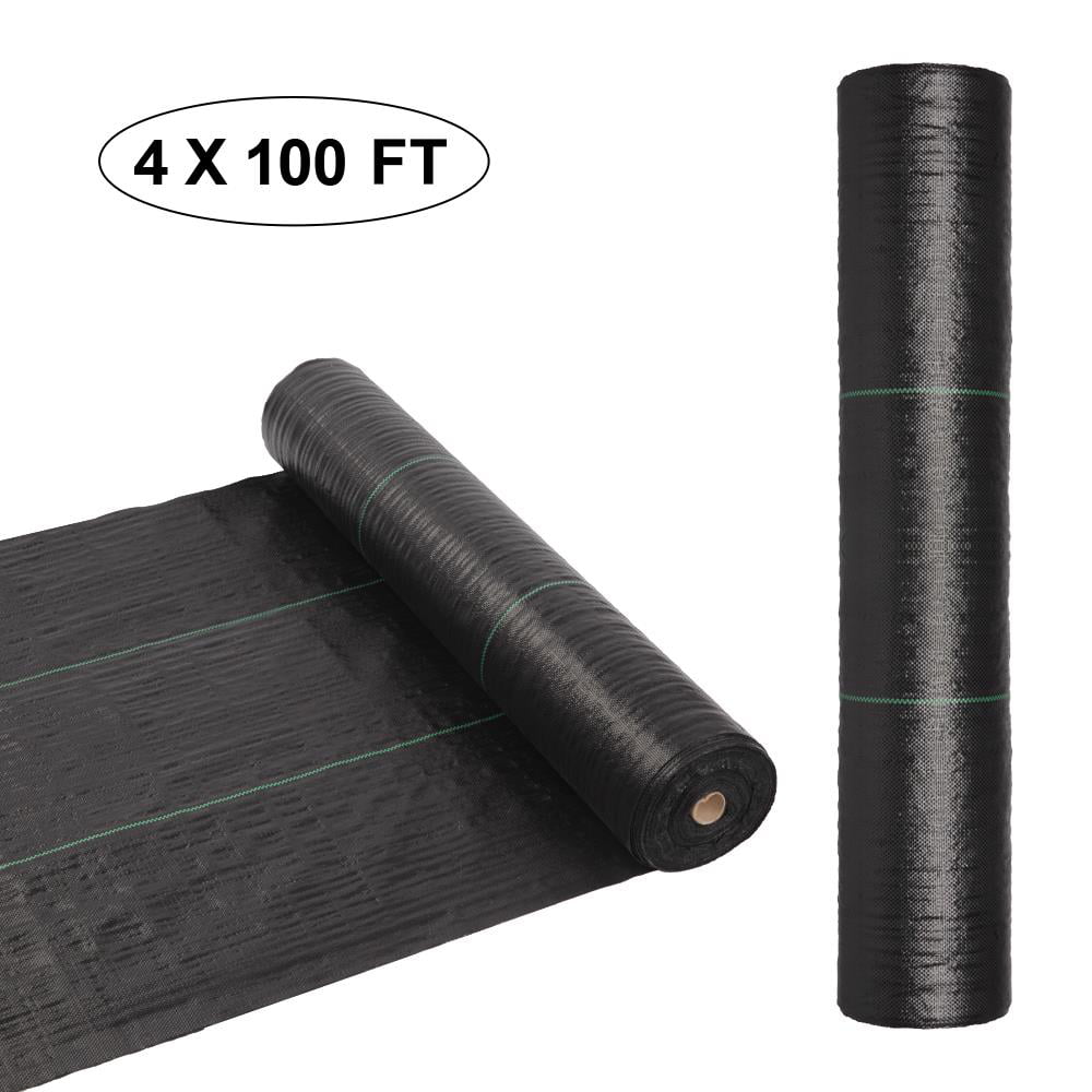 Ktaxon 4*100ft Weed Barrier Fabric Easy Setup & Superior Weed Control,Black Maximum Width 4ft