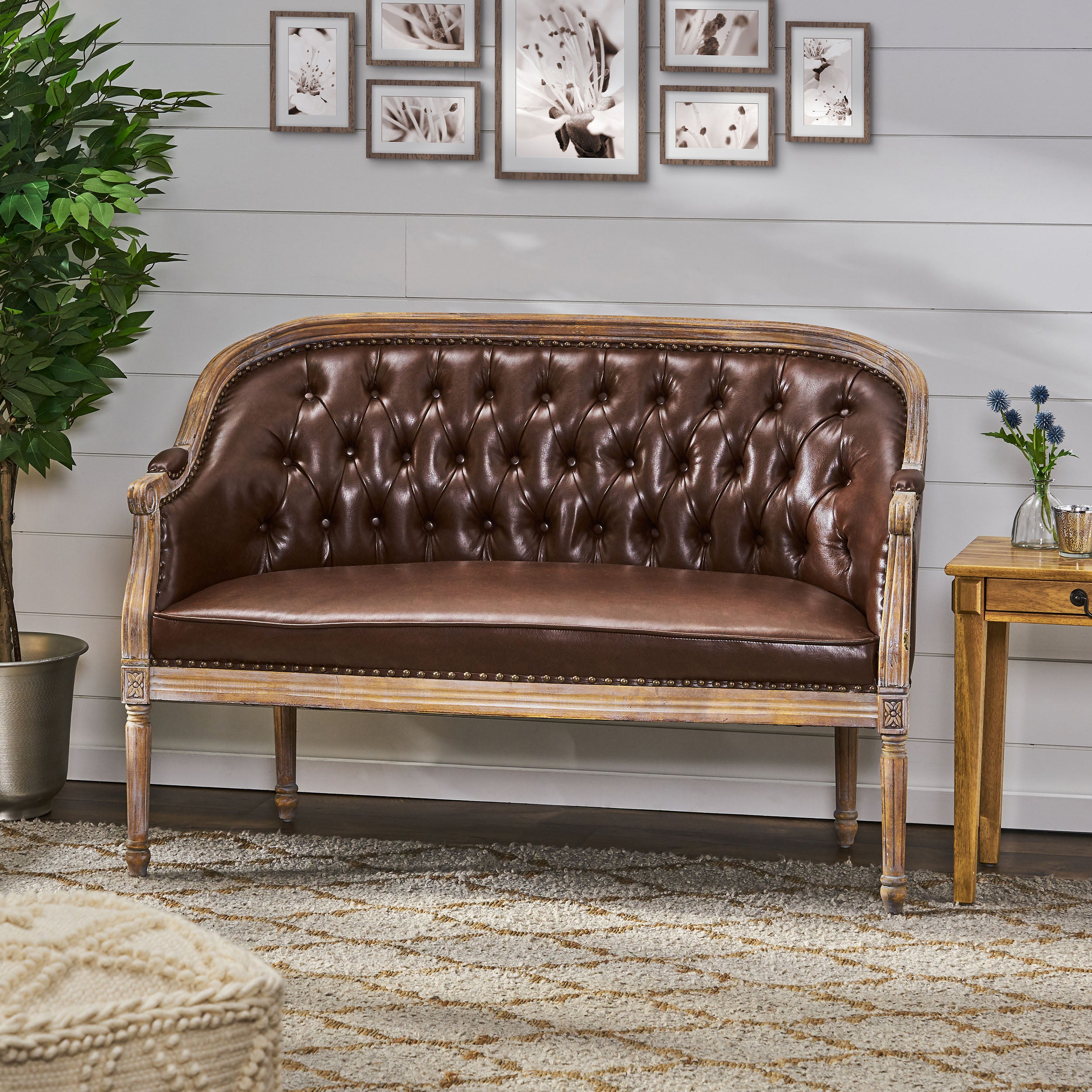 Megan Traditional Tufted Upholstered Loveseat