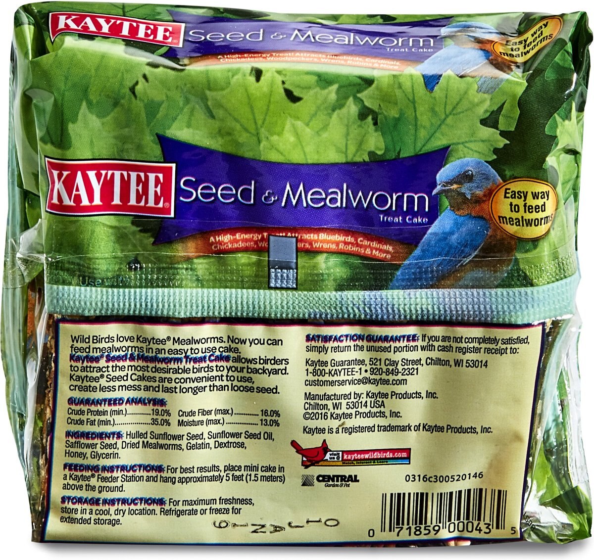 Kaytee Seed and Mealworm Cake Wild Bird Treat